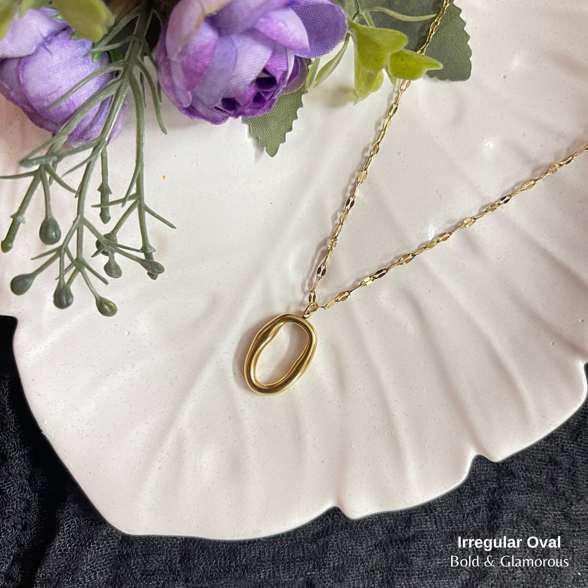 Necklace | SN324 | Irregular Oval