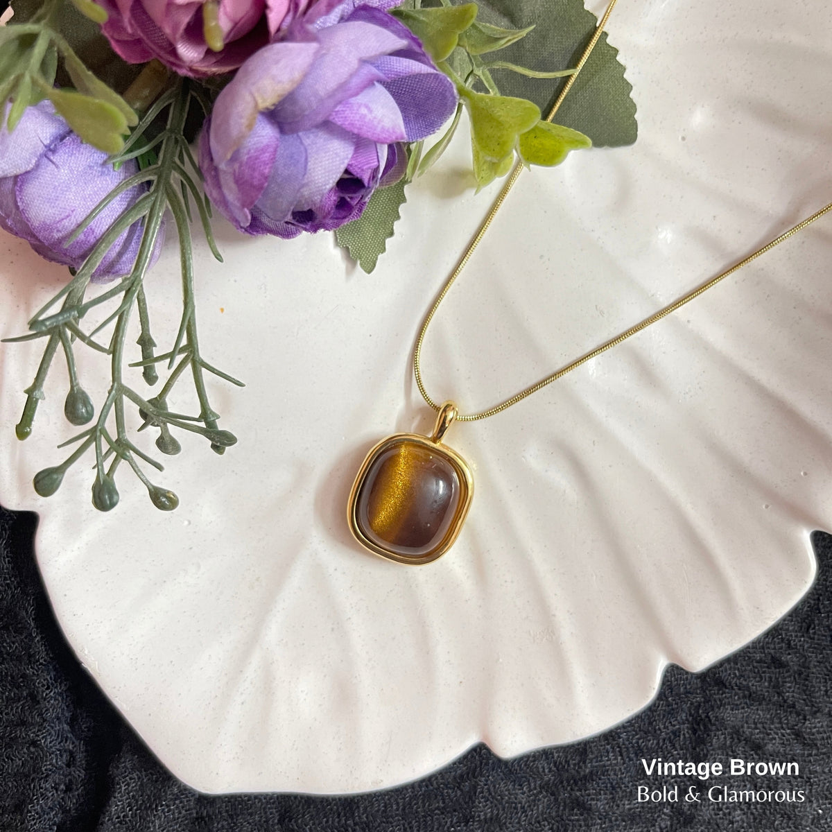 Necklace | SN325 | Vintage Brown