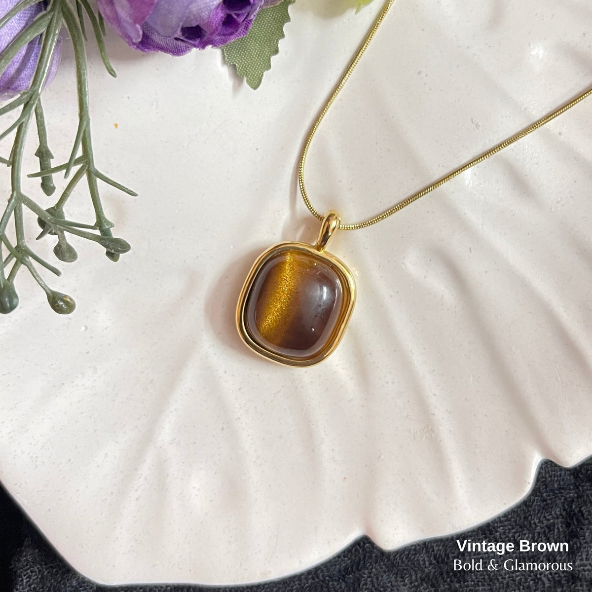 Necklace | SN325 | Vintage Brown