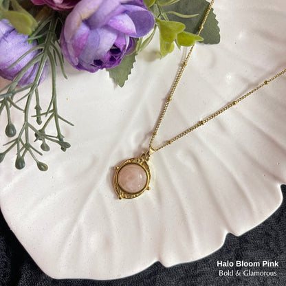 Necklace | SN328 | Halo Bloom Pink