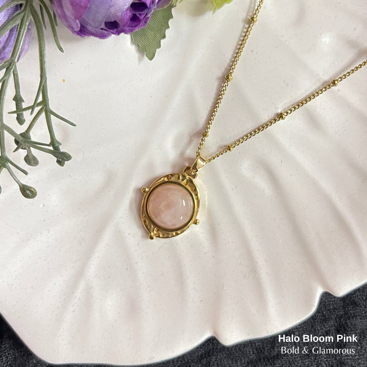 Necklace | SN328 | Halo Bloom Pink