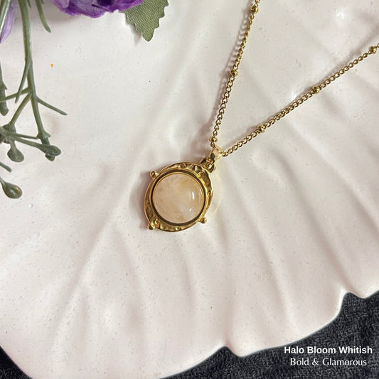 Necklace | SN328 | Halo Bloom Whitish