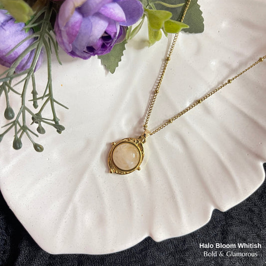 Necklace | SN328 | Halo Bloom Whitish