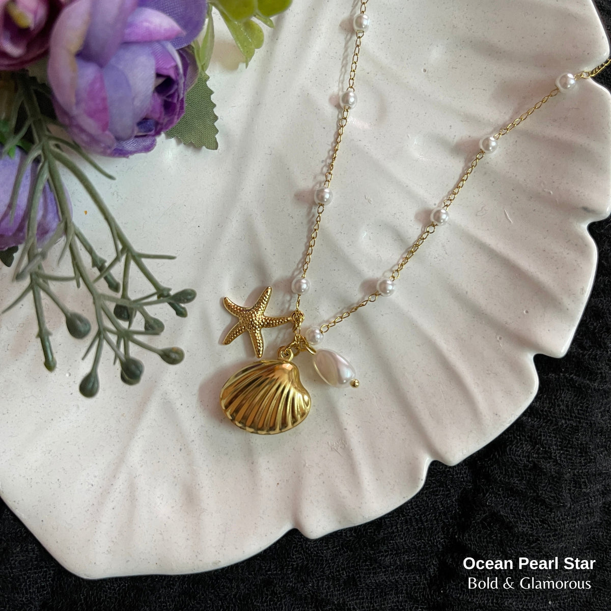 Necklace | SN336 | Ocean Pearl Star