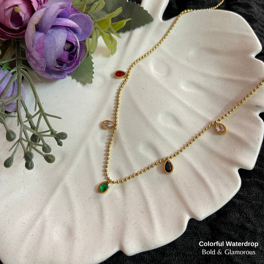 Necklace | SN337 | Colorful Waterdrop