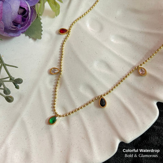 Necklace | SN337 | Colorful Waterdrop