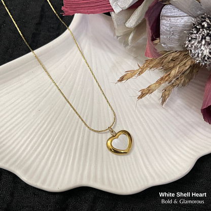 Necklace | SN341 | White Shell Heart