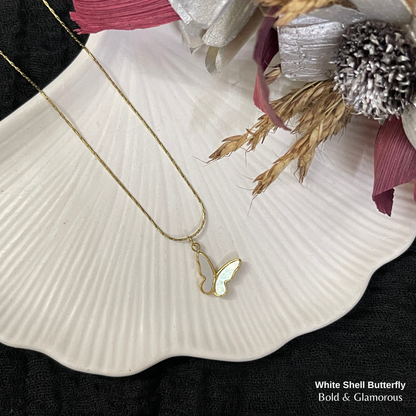 Necklace | SN342 | White Shell Butterfly