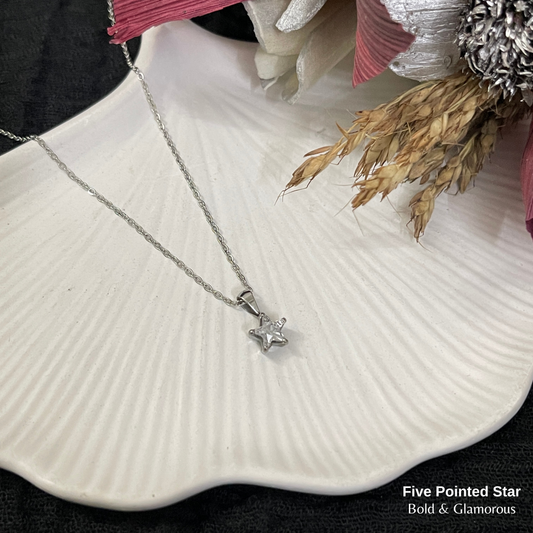 Necklace | SN343 | Five Pointed Star | Silver