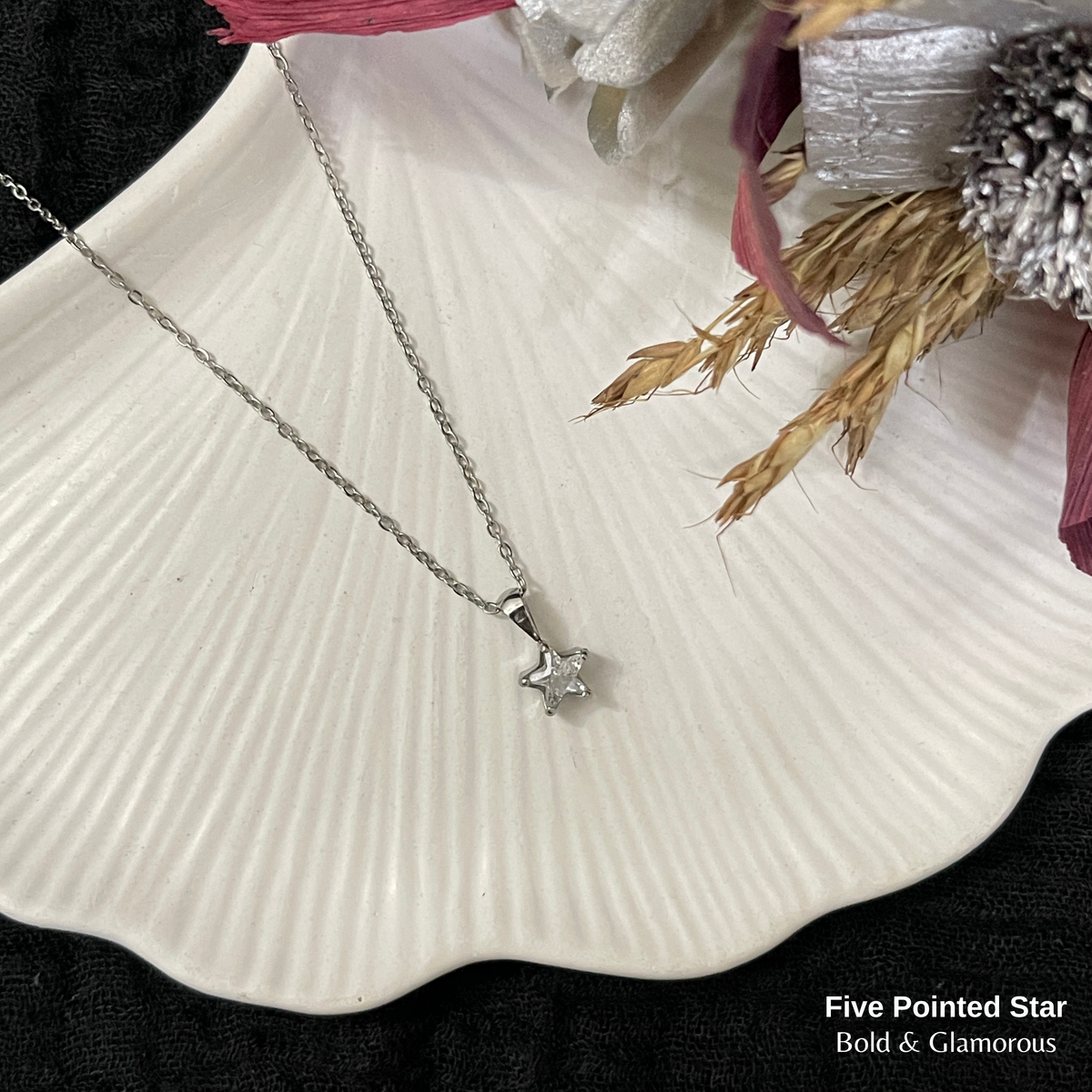 Necklace | SN343 | Five Pointed Star | Silver
