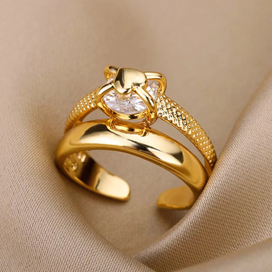 Stone Ring | SR260 | Gold