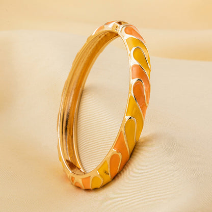Enamel Bangle Bracelet | ENB01 | Orange Yellow