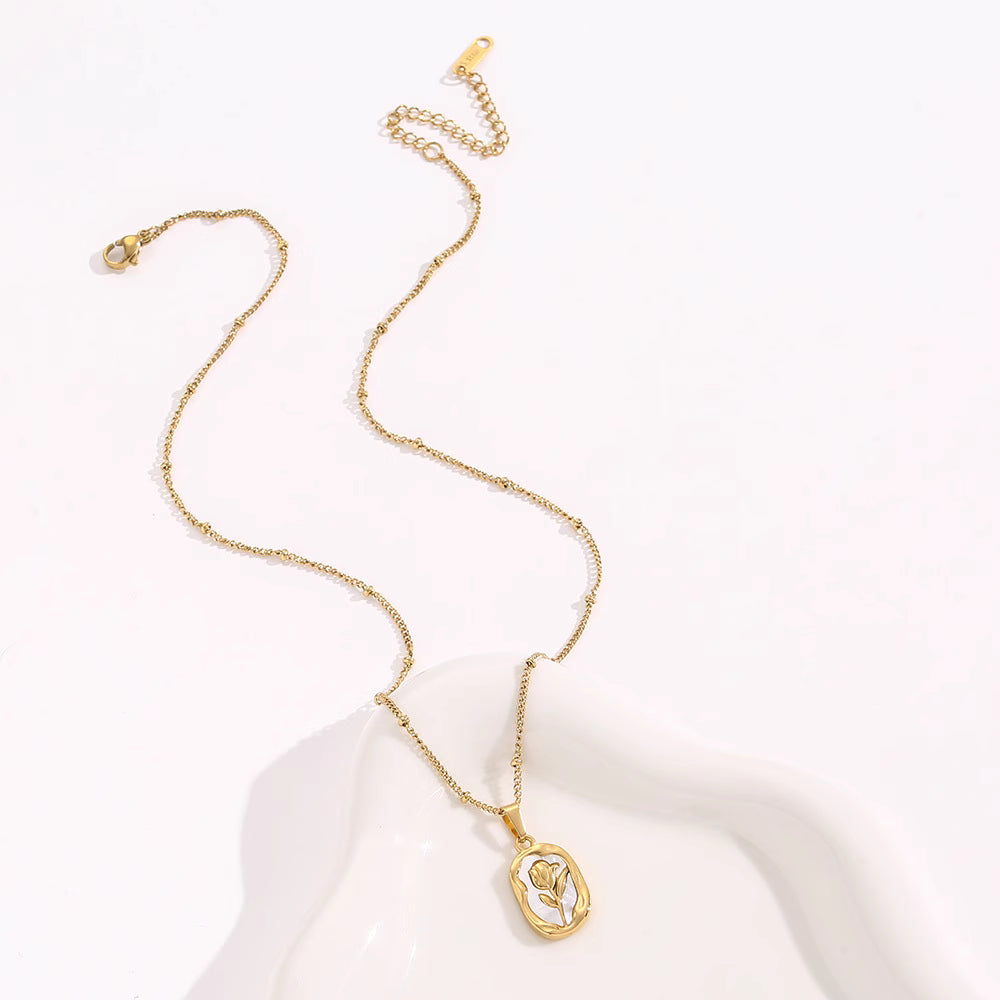 Necklace | SN281 | White Rose