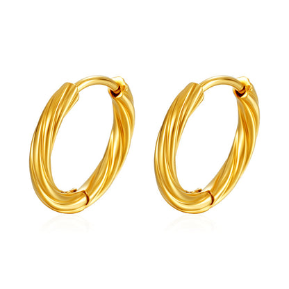 Hoop Earring | Twisted Hoop | 10mm | Gold