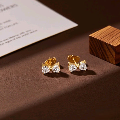 Stud Earring | STE070 | Zircon Bow