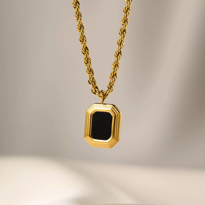 Necklace | SN322 | Black Square