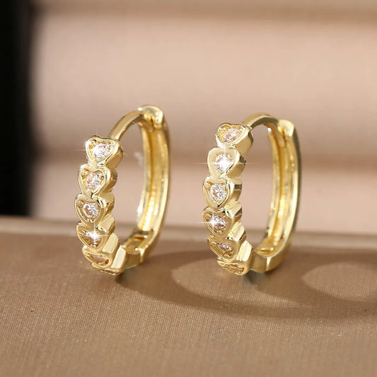 Zircon Hoop Earring | CZH01 | Gold White