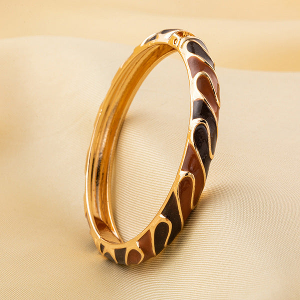 Enamel Bangle Bracelet | ENB01 | Dark Brown