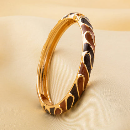 Enamel Bangle Bracelet | ENB01 | Dark Brown