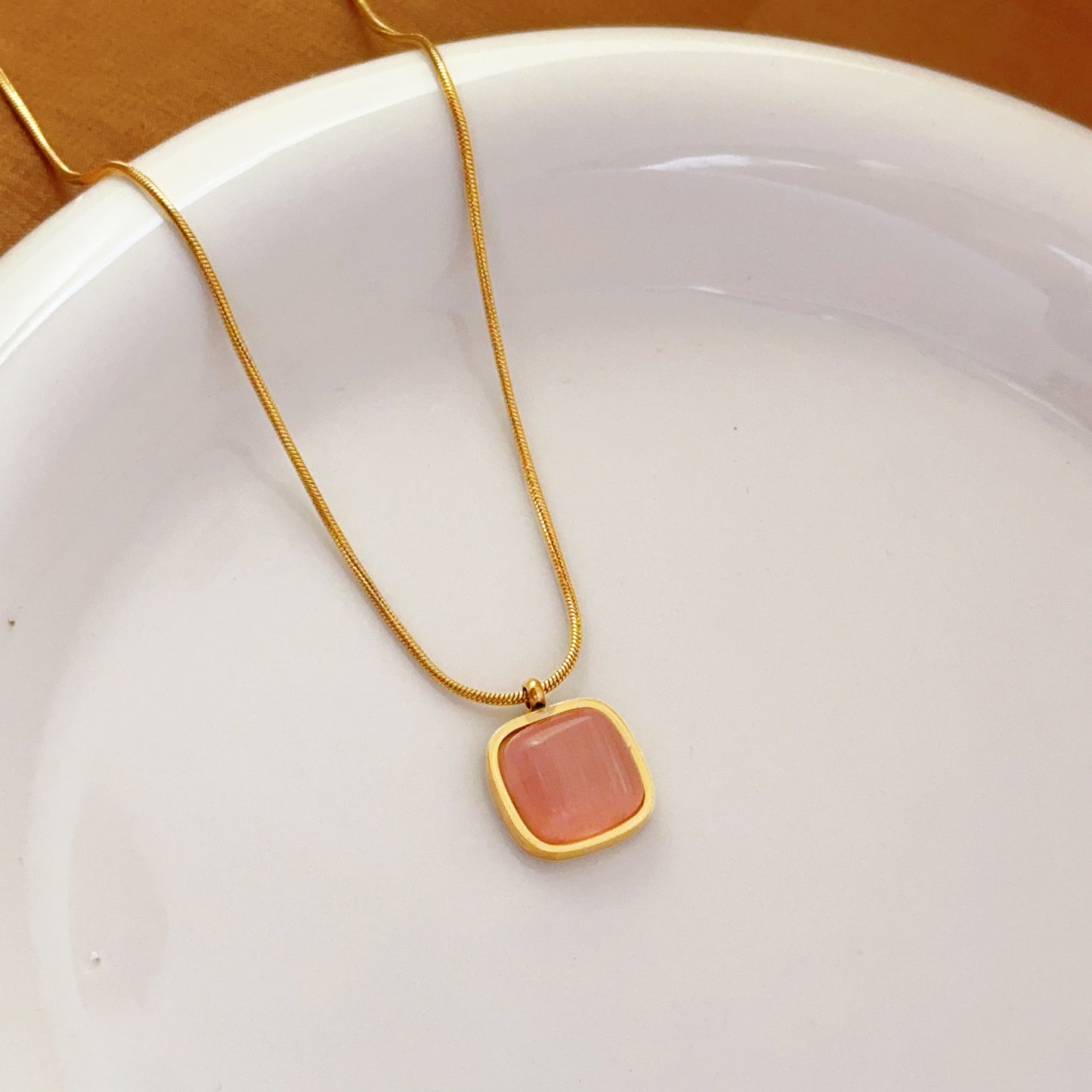 Necklace | SN271 | Sugar Square - Pink