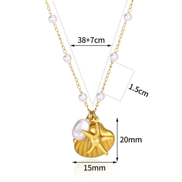 Necklace | SN336 | Ocean Pearl Star