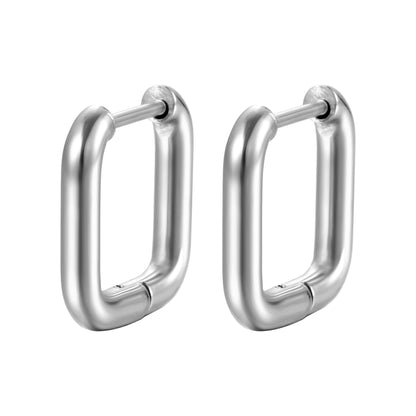 Shape Hoop Earring | Square | Silver