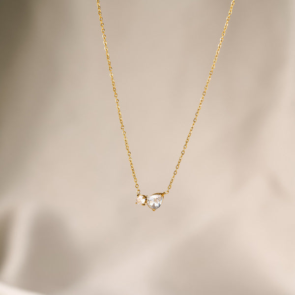 Necklace | SN301 | Drop Round Stone