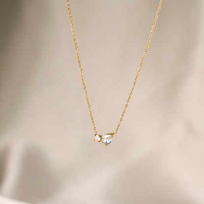 Necklace | SN301 | Drop Round Stone