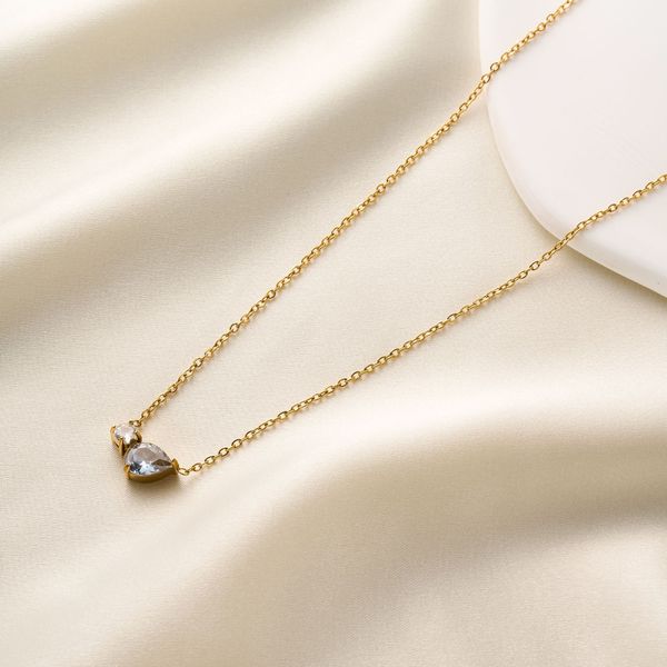Necklace | SN301 | Drop Round Stone