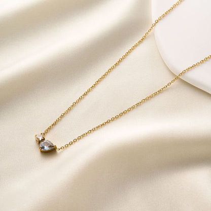 Necklace | SN301 | Drop Round Stone