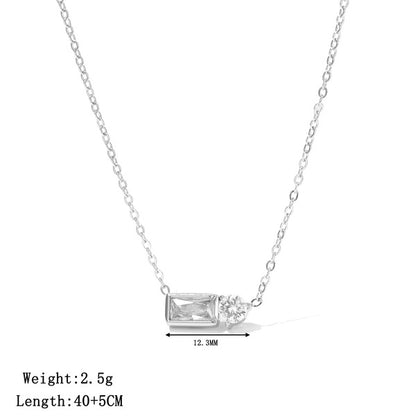 Necklace | SN347 | Geometric Stone | Silver