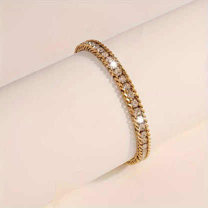 Chain Bracelet | SSCB077 | Zircon Stone White