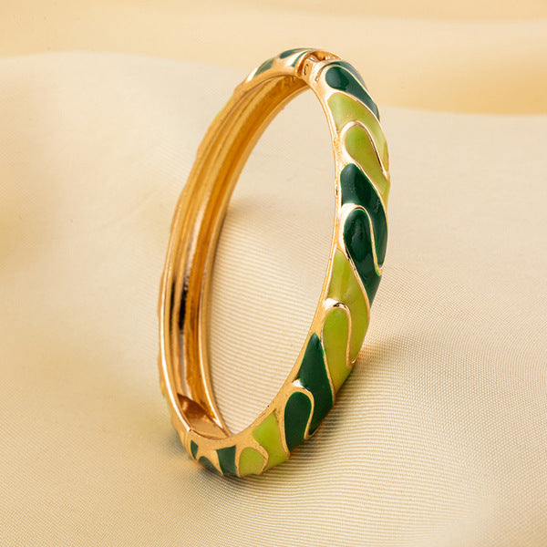 Enamel Bangle Bracelet | ENB01 | Dark Green