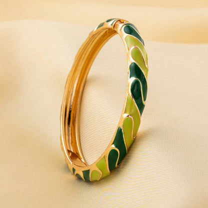 Enamel Bangle Bracelet | ENB01 | Dark Green