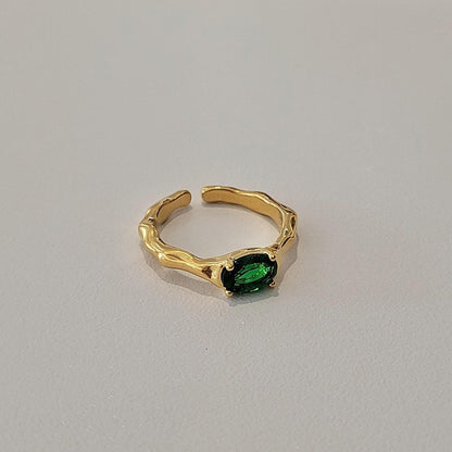 Zircon Ring | SR277 | Gold Green