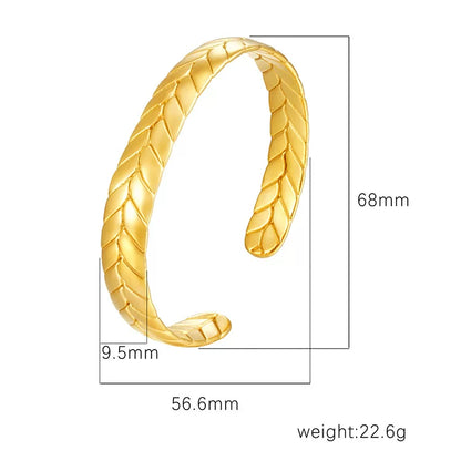 Cuff Bracelet | CB039 | Braided Leaf