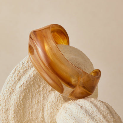 Acrylic Cuff Bracelet | ACB01 | Caramel Brown
