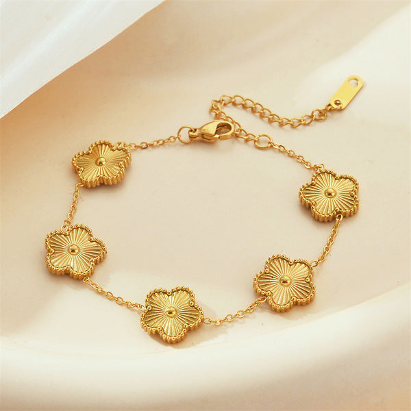 Chain Bracelet | SSCB114 | Five Clover Gold