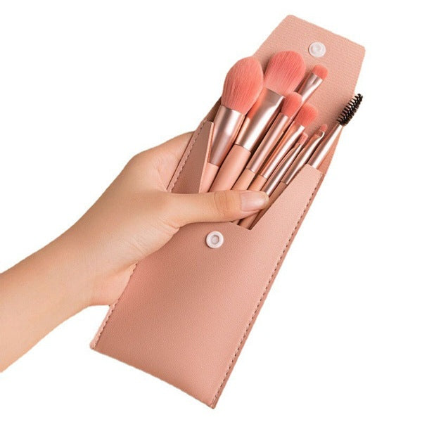 8-Piece Mini Makeup Brush Set | Pink