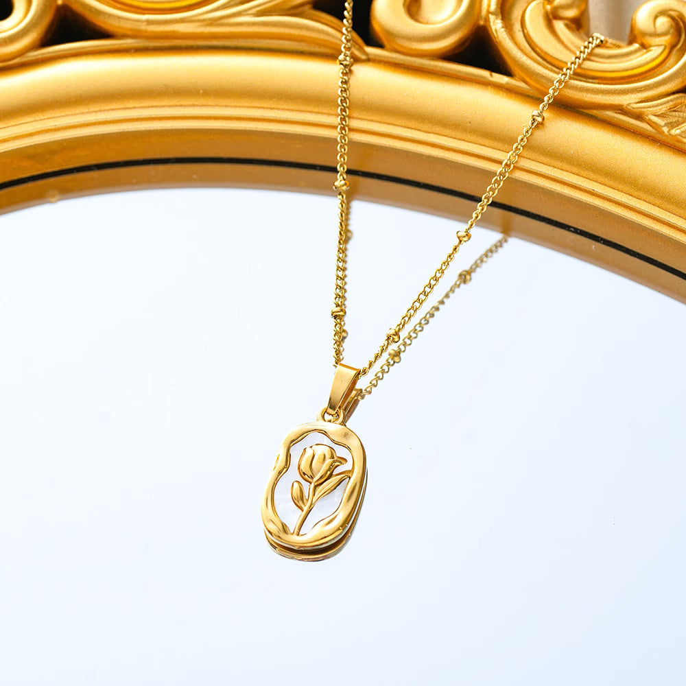 Necklace | SN281 | White Rose