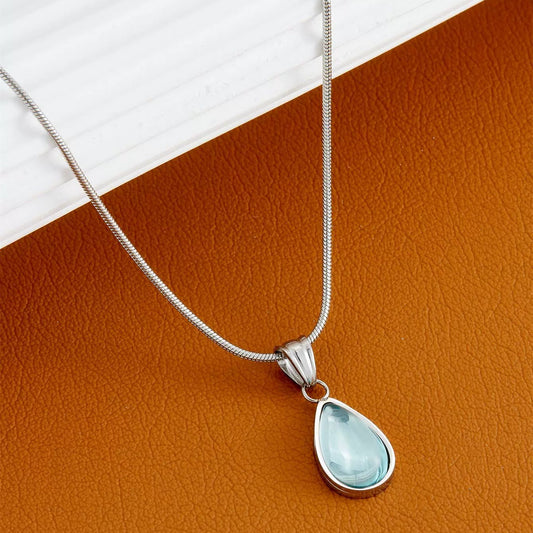 Necklace | SN158 | Blue Water Drop Silver