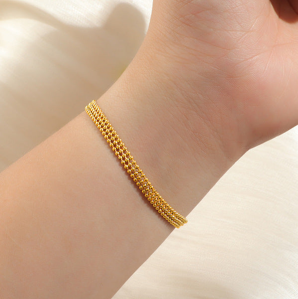 Chain Bracelet | SSCB113 | 3 Layer Beads
