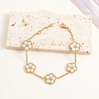 Chain Bracelet | SSCB048 | White Flower