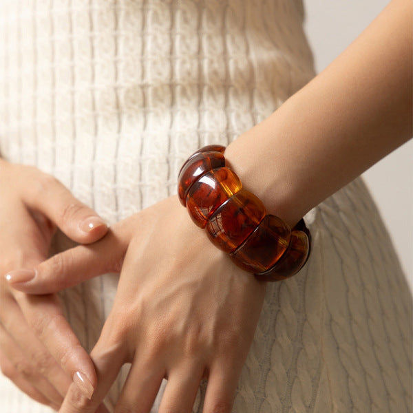 Acrylic Cuff Bracelet | ACB02 | Dark Amber