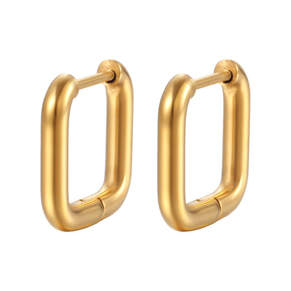 Shape Hoop Earring | Square | Gold