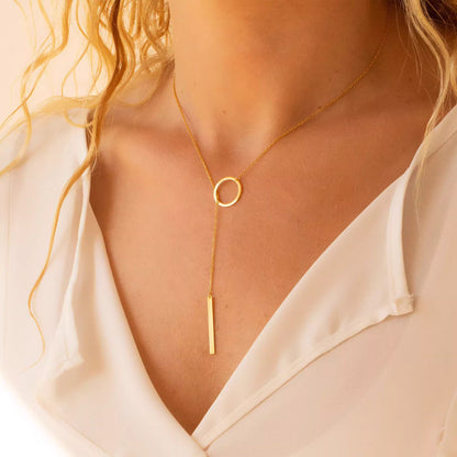 Necklace | SN286 | Lariat Bar in a Circle