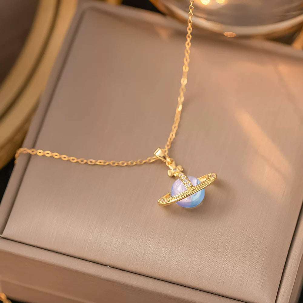 Necklace | SN313 | Colorful Saturn