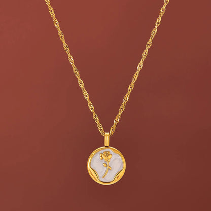 Necklace | SN289 | Drop Glaze Rose