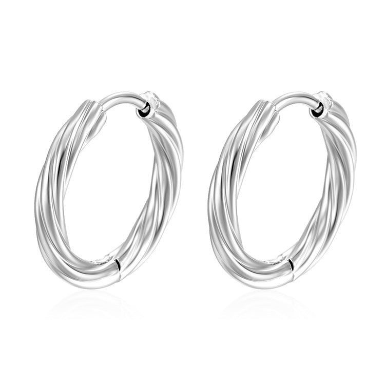 Hoop Earring | Twisted Hoop | 12mm | Silver