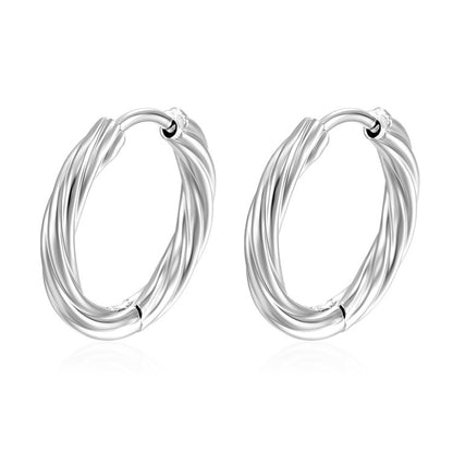 Hoop Earring | Twisted Hoop | 12mm | Silver